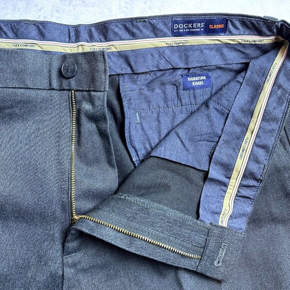 Dockers Mens Signature Classic Fit Flex Comfort Lux Stretch Pants Gray 36x32 NWT - Picture 6 of 11